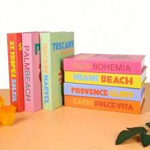 4 pièces de style de forêt tropicale réaliste faux livres pour le salon/décoration de chambre à coucher, accessoire pour photographie, ornement d'ambiance pour café