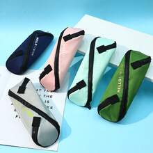 1pc Creative Canvas Pencil Case Japanese Style S Design Zipper Stationery Bag Large Capacity Simple Pen Bag Student - Multicolor - View 11