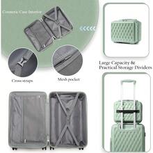 2025's Hottt-Sea Choice Luggage Sets 3 Piece Hard S PC+ABS  Suitcas  Coetic Case Trolley Travel Suitcase  Si 8 Ner Wheels TSA Lock YKK Zipper, Mint Green 4 Piece(13in20in24in28in)-Geyao Green - Bildfarbe - View 5
