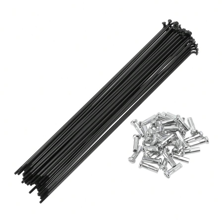 Bicycle Spokes Carbon Steel Bike Spoke With Nipples For Most Bicycle - 黑色 203mm 14G 36件碳鋼 - 查看 1