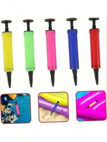 3 件/1 件手持气球泵，便携式充气机适用于婚礼、生日派对装饰、铝箔气球充气、派对用品 - 彩色 - 查看 5