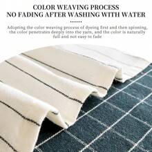1pc/2pcs/4pcs Black Rectangle (15.75*23.62 Inches) Kitchen Towel, Tea Towel, Dining Cloth Set, Simple Jacquard Striped Plaid Pattern, Large Size Multi-Purpose Kitchen Cloth, Can Be Used As Napkin, Hot Pad, Dish Cloth, Cover Cloth, Suitable For All Seasons