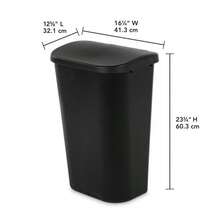 Sterilite 11.3 Gallon Lift Top Lid Wastebasket Kitchen Trash Can Black 6 Pack - as pic - View 3