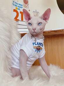 1pc Cat & Dog Fashion T-Shirt Warm Base Layer Pet Clothes