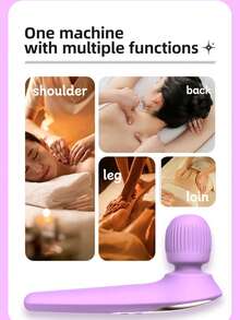 YTWO 振动按摩器，情人节礼物按摩器，按摩锤，多功能按摩器，全身按摩，柔软亲肤材质，全身放松按摩器，手持式个人按摩器，柔软亲肤材质，4种模式，19种工作模式，USB充电，便携式可充电身体按摩工具，无线按摩器，全身放松，背部按摩 - 彩色 - 查看 2