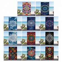 1 PC Geometric Patterns Ultra-Fine Fiber Magnetic Fixed Beach Towel, Fast Drying Super Absorbent Lightweight Travel Towel, Multi-Color Printed Swimming Towel, Camping Towel, Swimming Pool, Water Sports, Yoga, Gym, Backpack