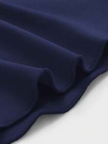 Floreya 夏季纯色优雅高端休闲针织面料系腰连衣裙，修身办公室法式中长连衣裙