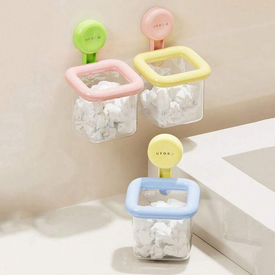 Suction Cup Toothbrush Storage Case Wall Hanging Without Drilling Face Towel Storage Box For Bathroom