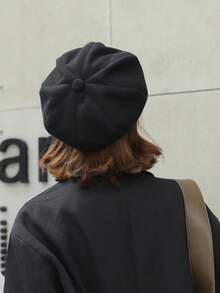 1pc Fashionable Newsboy Hat, Suitable For Daily Wear - Black - View 8