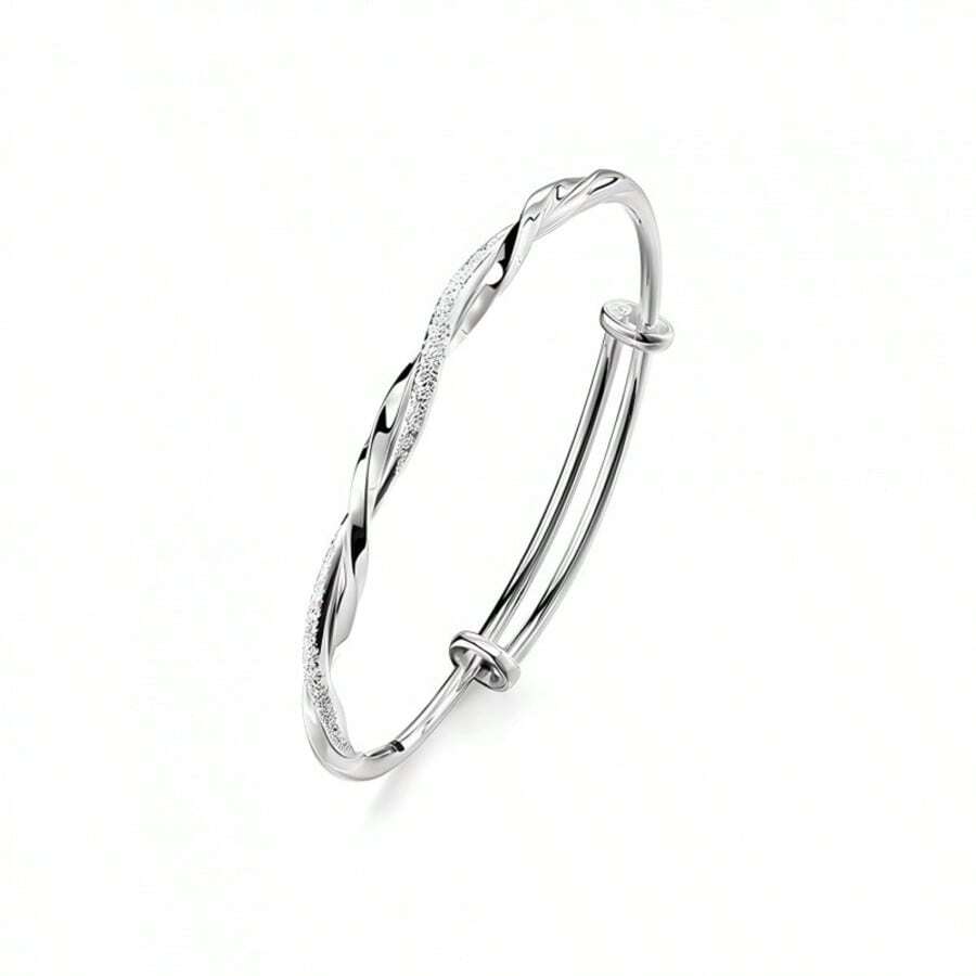 Mobius 实心手镯情侣款，时尚推拉手链，适合送给女朋友、妈妈的生日、情人节、母亲节礼物，表达爱意和感激 - 莫比烏斯環 - 查看 1