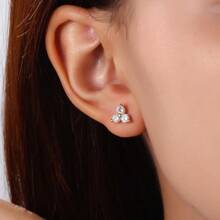 TUANZISP 22pcs Set Women's Gold Plated Copper Stud Earrings With Zirconia, Butterfly, Heart, Star, Crown, Snowflake, Geometric Designs, Versatile Fashion Jewelry, Elegant Vintage Luxury Gift For Women