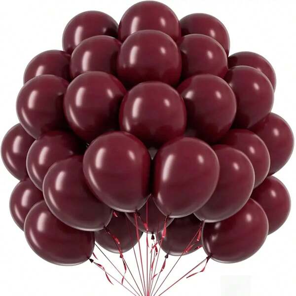 10/30/50pcs Elegant Wine Red Latex Balloons, 10 Inch Round Party Decor, Suitable For Bridal Shower, Gender Reveal, Birthday, Party, Wedding, Anniversary, Graduation, Great For Sunflower Themed Celebrations And Events, Smooth Balloon Decor