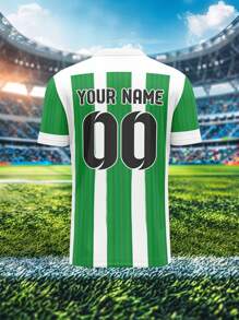 Camiseta de fútbol personalizada, camiseta deportiva de cuello en V transpirable y de secado rápido para hombres, con impresión personalizada de nombre, número y logotipo en la parte delantera y trasera, ajuste cómodo para uso diario, casual, fiesta, reunión, elegante, de moda, hipster, casual, minimalista, chic, personalizado, único, disfraces de hombre, armario cápsula, estilo básico/urbano para hombres, regalos ideales para él, novio, familia, amigos, para cumpleaños, vacaciones/feriados, escuela/competencia, deportes/escalada