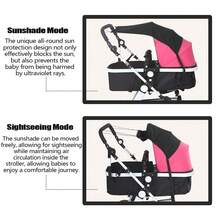 1pc Baby Stroller Sun Shade - Baby Stroller Accessory, UV Protection, Fits Large & Double-Sided Strollers, Sunshade Cloth, Anti-UV, Sun Cover - Black Sunshade Cloth - View 4