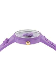 Versace Relógio Feminino Moderno - Pulseira Roxa Vibrante, Mostrador de 39mm - Relógio Medusa Pop Quartz