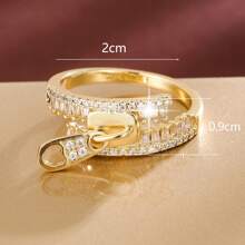 1 Stück geometrischer Kreuz-Design Synthetik-Zirkonia Damen-Ring