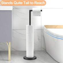1pc Bathroom Toilet Paper Holder With Weighted Base, Independent Toilet Paper Holder, Stainless Steel Paper Towel Holder, Bathroom Kitchen Paper Towel Rack, Modern Toilet Paper Holder, With Marble Base Bathroom Decor Fall Decor
