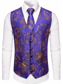 Men's Fashion Simple Everyday Sleeveless Suit Vest - Lilac Purple - View 4