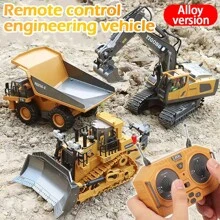 Children, Remote-Controlled Excavator, Alloy Remote-Controlled Car, Excavator, Boy, Construction Vehicle, Rechargeable, Model Toy, Car Gift