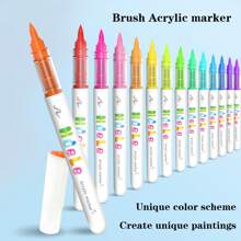 8 Colors Acrylic Markers, Marker Pens Coloring Set,Quick Drying, Fade Resistant,Perfect For Painting, Illustrations, Handcrafted Art,School Back-To-School Season For Coloring Books And Other DIY Projects,Suitable For Paper, Fabric, Wood, Rocks, Plastic, Glass, Ceramics, Pumpkins, Metal,Etc., Acrylic Paint Marker Pens For Students And Adults, Easter,Thanksgiving, Halloween, Christmas Gifts