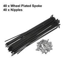 Bicycle Spokes Steel Bike Spoke With Nipples For Most Bicycle - 黑色 180mm 13G 40件鋼 - 查看 4