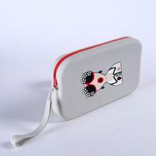 Beautiful Girl Print Silicone Cosmetic Bag, Makeup Brush Clutch Bag, Portable Waterproof Card/Passport Holder, New Style Tote Coin Purse,For Holiday Beach, Bathroom Collection, Bedroom Collection, Large Capacity