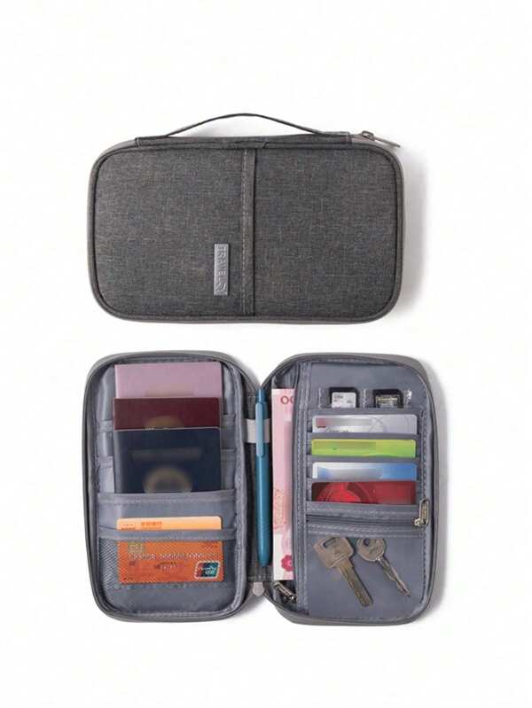 Funda para pasaporte impermeable, Organizador multifunción para documentos y tarjetas de viaje, Bolso portátil para documentos