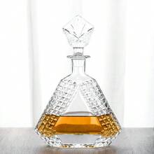 Bouteille de whisky classique, bouteille de vin en verre transparent/pot à vin avec bouchon, cadeau de la fête des pères, cadeau pour homme, cadeau de déménagement, convient pour le vin rouge, le whisky, le brandy, le bourbon, le rhum, décoration pour la maison, bons produits pour un usage domestique