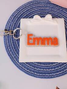 1PC Personalized Glitter Acrylic Keychain, Backpack Tag, 3D Name Tag, Custom Name Tag, Personalized Acrylic Name Tag, Diaper Bag Tag, Kids Name Keychain, Logo Charm - Steel Keychain + White Buckle - View 13