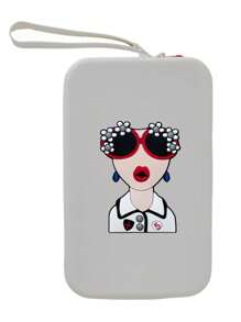 Beautiful Girl Print Silicone Cosmetic Bag, Makeup Brush Clutch Bag, Portable Waterproof Card/Passport Holder, New Style Tote Coin Purse,For Holiday Beach, Bathroom Collection, Bedroom Collection, Large Capacity