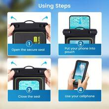 1pc Waterproof Phone Pouch, Touch Screen, For Swimming, Delivery Riders, Beach, Underwater Use, Sealed Water-Resistant Phone Bag - Multicolor - View 8