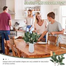 5/10/50支浪漫仿真花，塑料花，尤加利叶花束，假植物，适用于婚礼、房间、家居、酒店、派对、活动、新年礼物、手持花艺装饰，也适用于情人节、婚礼/家居/卧室/客厅/餐桌装饰/新娘捧花/户外花园 - 綠色 - 查看 7