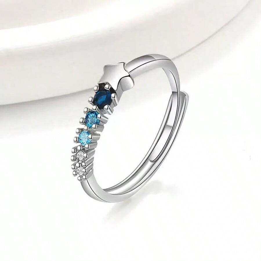 خاتم متساقط النجوم متمنى، أسلوب أوروبي وأمريكي، خاتم موضة بسيط ليتحقق الأمنية