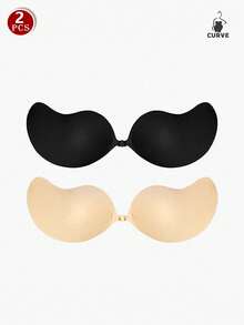 Plus Size Women Invisible Sticky Seamless Bra, Backless Sexy Silicone Adhesive Bra Lift Up Enhancer For Small Bust, Strapless Bra For Dress/Wedding Gown