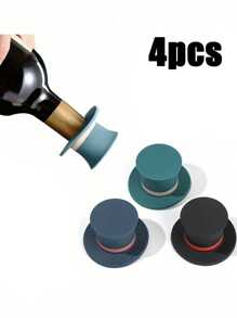 Wine Stopper, Magic Cap Silicone Wine Stopper, Soft Cork Wine Bottle Stopper To Keep Wine Fresh, Interesting & Reusable Silicone Bottle Stopper And Cap, Christmas Decorative Wine Sealer Preservation Accessory Set
