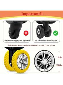 8/16pcs Version Of The Luggage Wheel Protective,Cover Wheel Repair Cover,Back To School Must Haves,Trolley Box Casters,Silent Protective Cover,Corrugated Silicone Wheel Cover, Suitcase Wheel Cover,Pull Bar Suitcase Wheel Cover Cover Noise Foot Cover, Thicker Friction Stronger Shock-Proof Suitcase Wheel Cover, Travel Accessories,Wheelchair Accessories,Luggage,Travel,Holiday Essentials
