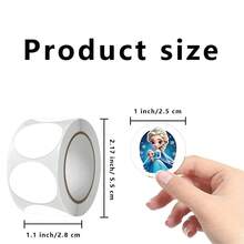 1 Roll Of 500pcs Cartoon Princess Elsa Stickers, For Decorating Diaries, Toilets, Computers, Mobile Phones, Tablets, Party - Multicolor - View 3