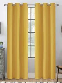 Estelar Textiler 2 Panels Solid Thermal-Insulated Blackout Curtains For Bedroom And Living Room For Protection Against Ultraviolet Rays,