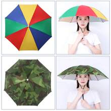 1 pieza Paraguas sombrilla de pesca, gorro de paraguas, gorro paraguas para llevar en la cabeza, gorro impermeable con sombrero plegable que permite tener las manos libres durante la actividad
