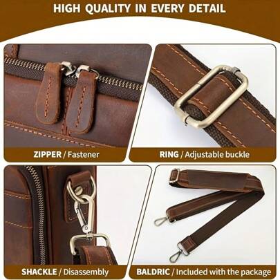 Local Delivery- Travel Laptop Messenger BagsChris Leather Briefcase For Men, Business
