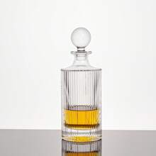 Bouteille de whisky classique, bouteille de vin en verre transparent/pot à vin avec bouchon, cadeau de la fête des pères, cadeau pour homme, cadeau de déménagement, convient pour le vin rouge, le whisky, le brandy, le bourbon, le rhum, décoration pour la maison, bons produits pour un usage domestique