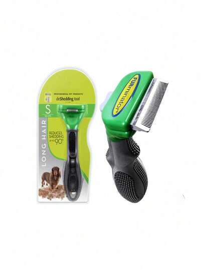 Peine para perros, herramienta para quitar la capa inferior, peine para gatos ABS, cepillo para perros, aseo profesional para mascotas como gatos y perros (tamaño: S M)