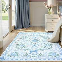 1 PC- 31" X 20",16" X 48", 18" X 60", 84"X 60" Area Rugs Floral Rugs For Girls, Washable Bow Area Rug For Living Room, Cute Ultra-Thin Non Slip Indoor Decor Carpet For Nursery Kids Room Bedroom Playroom