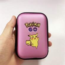 pokemon Nuovo contenitore portacarte Pokémon da 50 capacità, scatola di archiviazione con zip, album, custodia, confezione regalo per collezione di carte Pokémon, custodia nera per gioco di carte