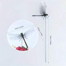4pcs Realistic Dragonfly Garden Stakes, Outdoor Waterproof Black Dragonfly Yard/Lawn Decor, Indoor Vase Decoration