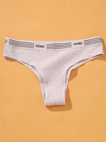 VKME Set di 6 pezzi Mutande basse in cotone, biancheria intima sportiva, pantaloncini brasiliani da donna con motivo a lettere