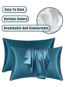 Luxurious Silky Soft Pillowcase - Breathable Skin-Friendly Cool Feel, Solid Color With Envelope Closure - Machine Washable Bedding Washed Silk Pillowcase Single Ice Silk Satin Silk Faux Silk Pillowcase Christmas Gift