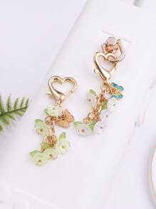 1pc Flowers Keychain Key Ring Pendants For Women Girls Handbag Cute Lily Flower Keychain Pendant Minimalist Ins Style Bag Charm Car Accessories For Women Keychain For Bag Christmas Gift