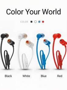 JBL سماعات أذن سلكية Tune 110 مع ميكروفون، سماعات استريو للصوت لألعاب الكمبيوتر/الرياضة، قابلة للتوافق مع منفذ 3.5 ملم للمكالمات الحرة اليدين