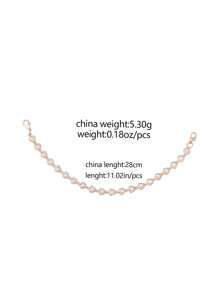 1pc Bling Crystal & Pearl PU Rope Metal Chain Hat Strap Charm, Fashionable Versatile Hat Accessories